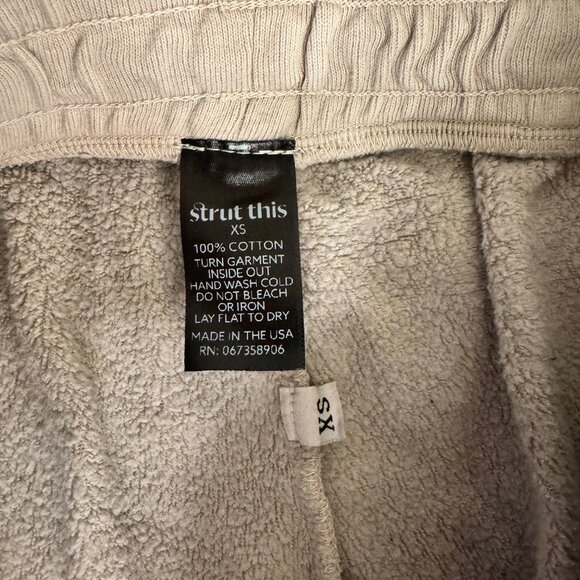 STRUT THIS Sweatpants, Khaki, Black, Size XS. Ribbing at waist & Ankle NWT - Picture 4 of 7